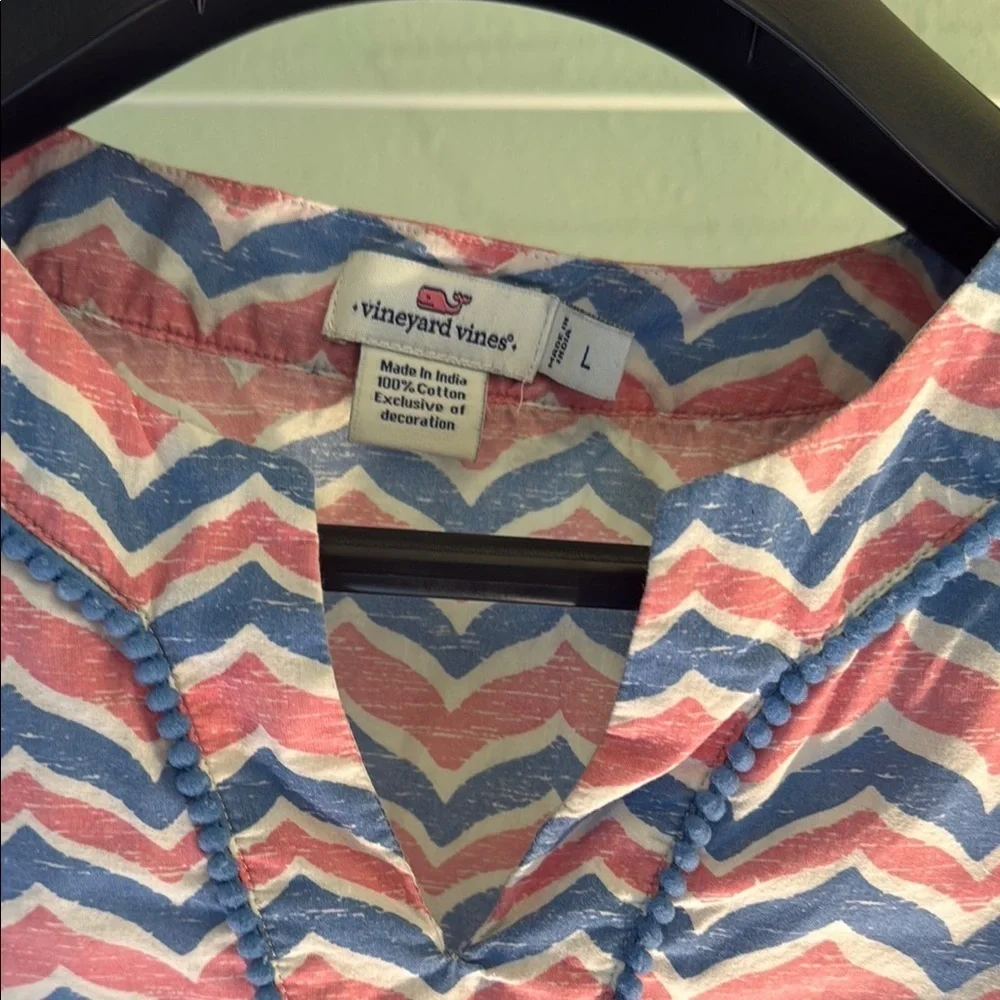 Chevron whale Vinyard Vines size L Girls tunic coverup (B17)
